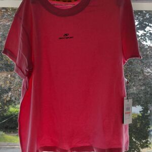 DKNY Women's Sport Cotton Logo T-Shirt Atomic Pink Size XS